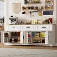thumbnail image 1 of Blotout 70" Large Sideboard Buffet Cabinet with 3 Drawers & 4 Doors, Farmhouse Kitchen Sideboard Storage Cabinet with 8 Door Shelves & Charge Station, Coffee Bar Cabinet for Dining Room, White, 1 of 9