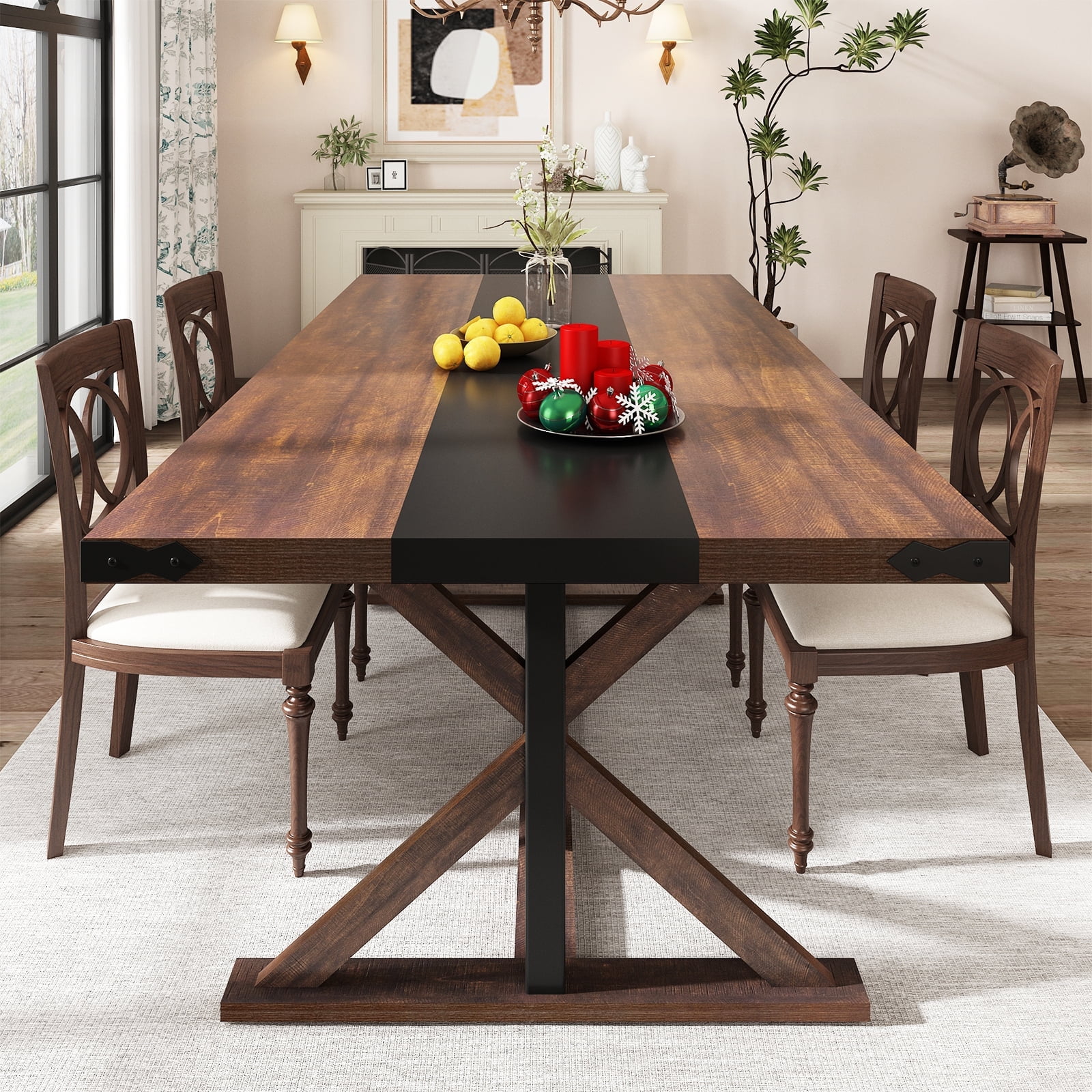 Blotout 71" Modern Farmhouse Dining Table for 6-8 Person, Rectangular ...