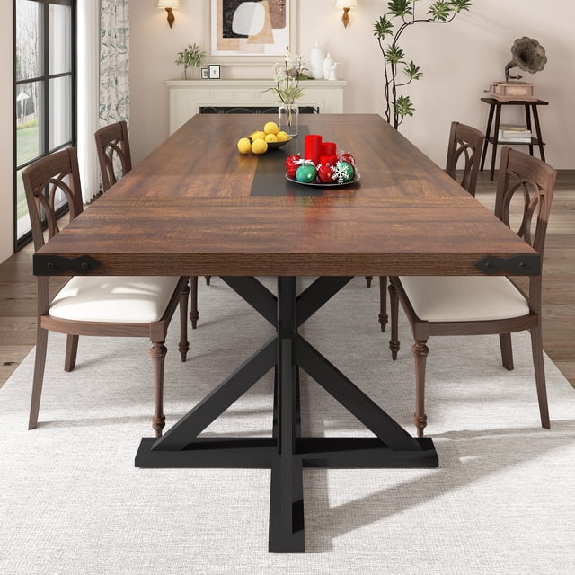 Blotout 79" Large Farmhouse Dining Table for 8-10 Person, Farmhouse ...