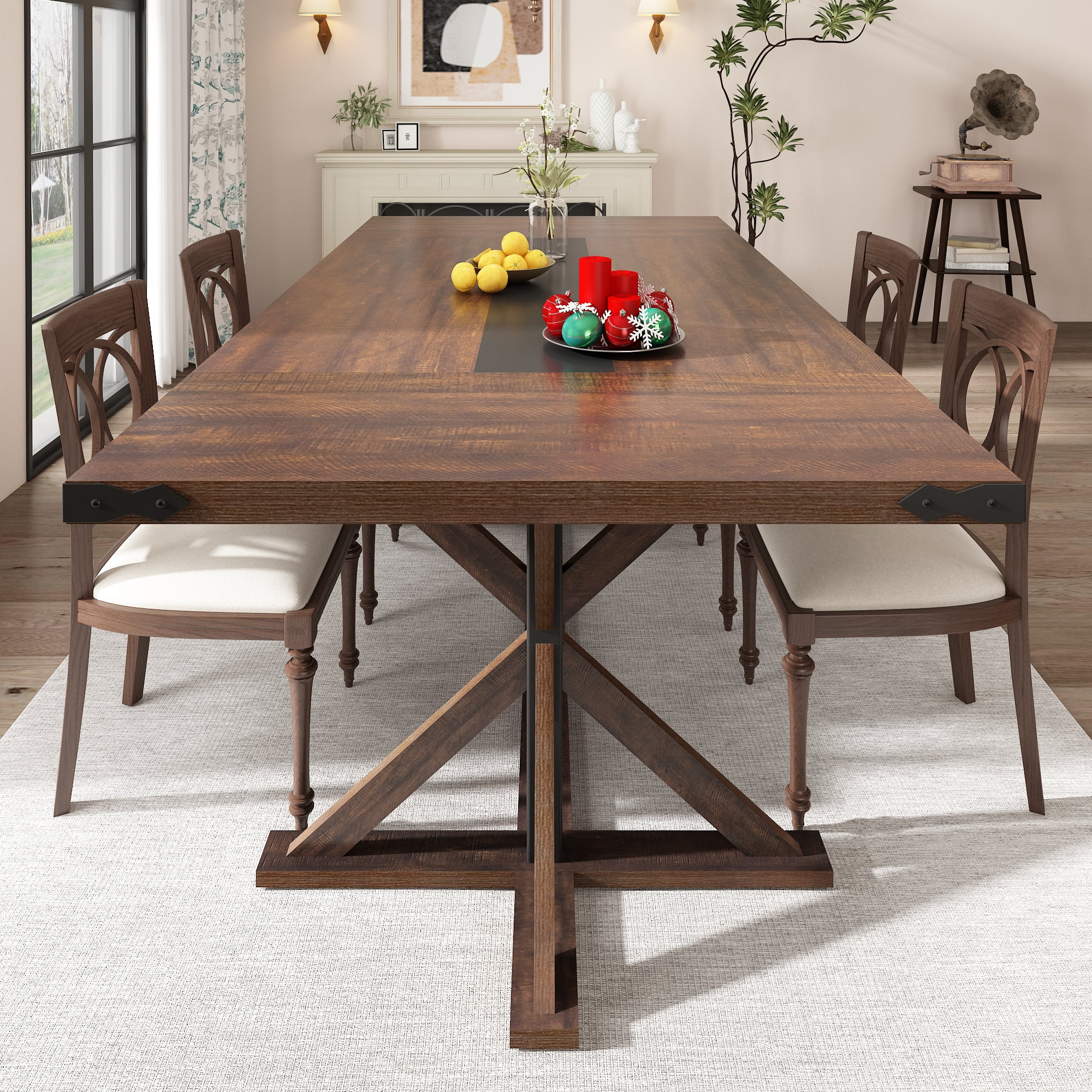 Blotout 79" Modern Farmhouse Dining Table for 8-10 People, Rectangular ...