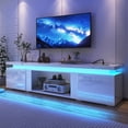 thumbnail image 1 of 90 inch LED TV Stand with 50" Fireplace Slot & Power Outlet, High Gloss Fireplace TV Stand for 85 90 95 100 inch TVs, Modern Large Media Console Entertainment Center(No Fireplace), 1 of 8