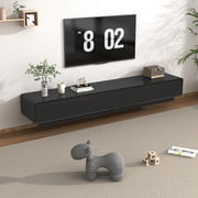 Blotout 78.7''Minimalist Floating TV Stand, Modern Wall-Mounted Media Console with 4 Drawers, Soft Close Hydraulic Cabinets, Round Corner & Cable Management for