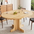 thumbnail image 1 of Blotout Extendable Round Dining Table, 43.3"-59" Expandable Oval Kitchen Table with Hidden Storage, Modern Wood Grain Pedestal Base, Dining Table for 4-8 People, 1 of 10