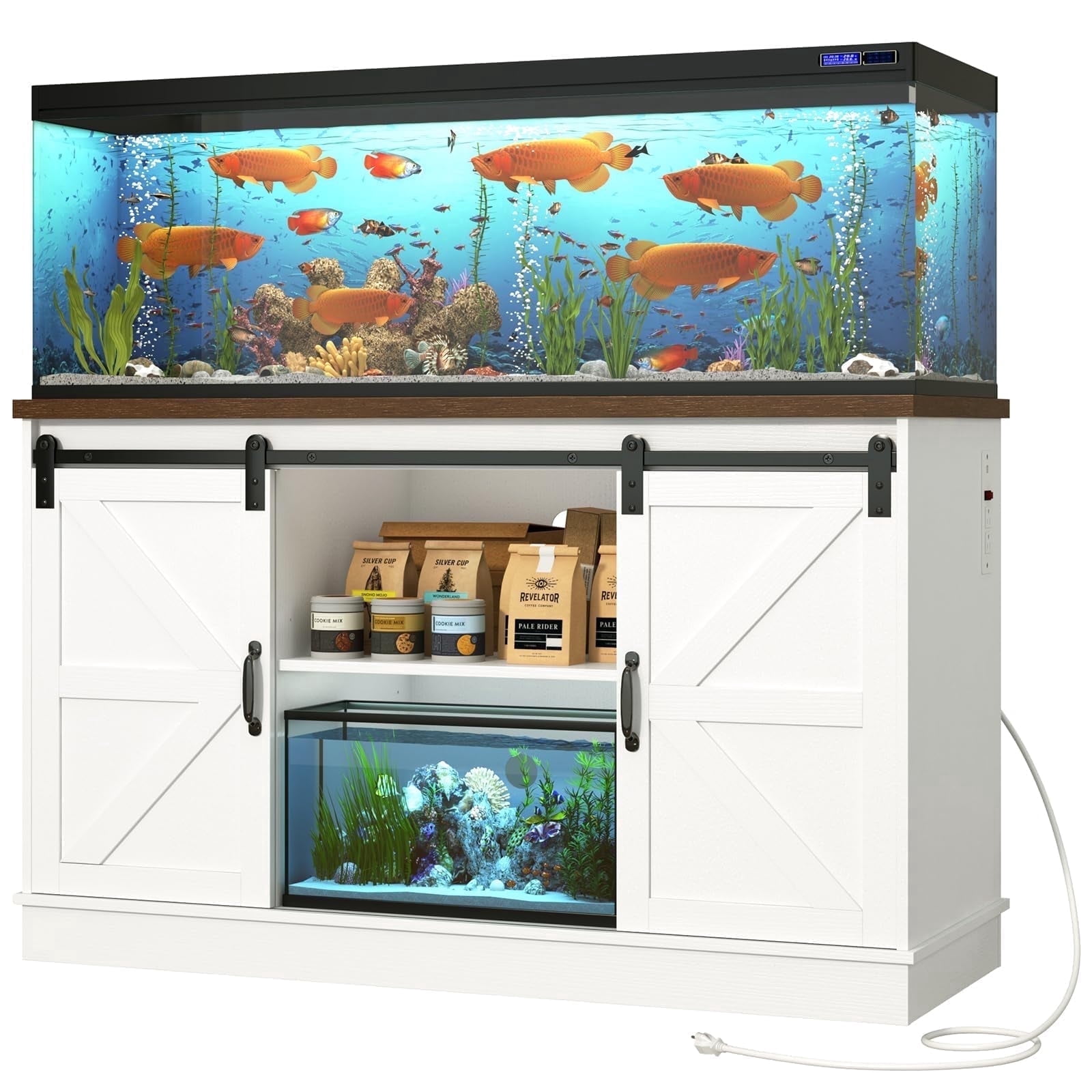 Blotout Farmhouse 55-75 Gallon Fish Tank Stand with Power Outlet