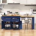 thumbnail image 1 of Blotout Large Extendable Kitchen Island Cart (80"-48") - Rolling on Wheels, with Extendable Dining Table, Power Outlet, 2 Cabinets, 2 Drawers & 3 Open Shelves, 1 of 7