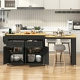 thumbnail image 1 of Blotout Large Extendable Kitchen Island Cart (80"-48") - Rolling on Wheels, with Extendable Dining Table, Power Outlet, 2 Cabinets, 2 Drawers & 3 Open Shelves, 1 of 9