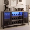 thumbnail image 1 of Blotout Wine Bar Cabinet with LED Lights, Liquor Cabinet Bar with Storage Cabinet, Bottles Rack, Liquor Bar for home, Kitchen, Coffee Bar, 1 of 7