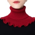 thumbnail image 1 of Blouse False Collar Knitted Fake Collars Elastic Turtleneck Fake Collar Winter Neck Warmer Ruffle Dickey Collar, 1 of 11