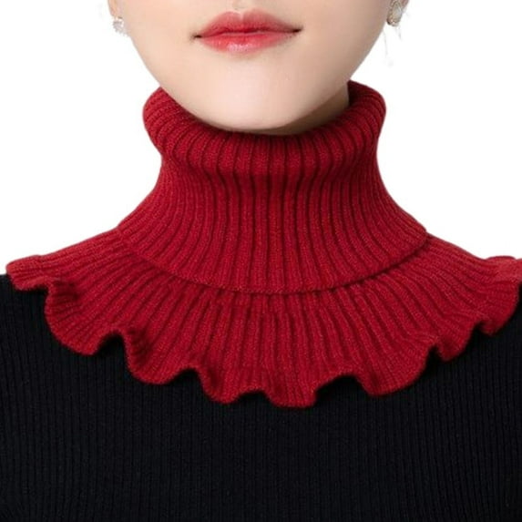 Blouse False Collar Knitted Fake Collars Elastic Turtleneck Fake Collar Winter Neck Warmer Ruffle Dickey Collar