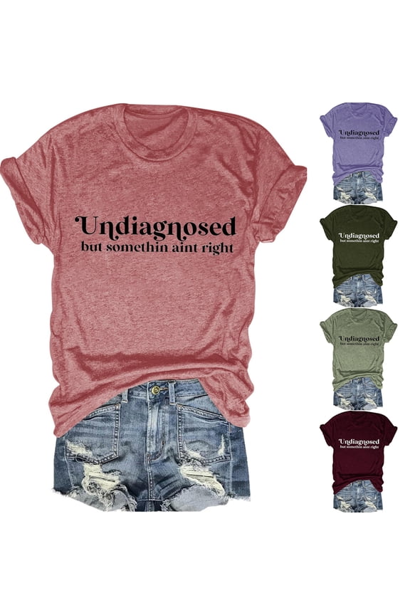 Shirts For Women Casual Short Sleeve T Shirt Print Round Neck Blouse Top Fashion Trendy Clothes