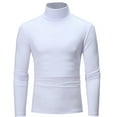 thumbnail image 1 of Blouse Men's Sleeve Slim Mens Shirts Button Up Fit Bottoming Solid Stretch Mens Lightweight Button Down Shirt Top Turtleneck Long Colour Men's Blouse, 1 of 6