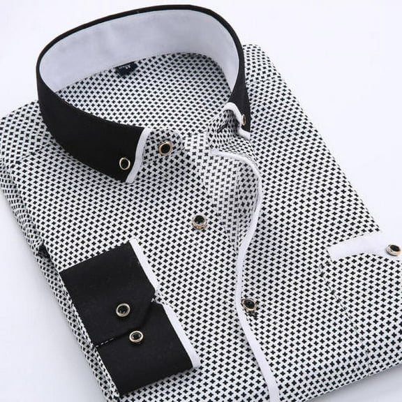 Blouse Shirts Mens Slim Fit Shirt Long Sleeve Dress Shirts Spring Autumn Casual Shirts Plus Size