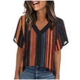 thumbnail image 1 of Blouse Tops for Women Summer,Womens Summer Tops Short Sleeve Basic Casual V Neck T Shirts Trendy Fashion 2026, 1 of 5