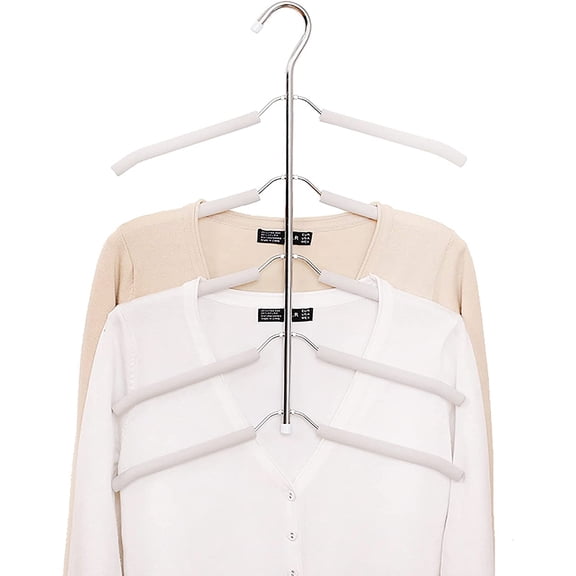 Blouse Tree Hangers Multi-Layer Clothes Hangers 3 Pack 5 in 1 Non Slip Space Saving Closet Organizer Stainless Steel Shirt Hanger Coats Hangers(3 Pack)