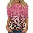 thumbnail image 1 of Blouse for Women Elegant Half Sleeve Summer Tops Vintage Floral Print Tunic Tops Tee Shirts Crewneck Casual Loose Pullover Tops Holiday Party Wear Tshirts Plus Size, 1 of 4