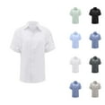 thumbnail image 1 of Blouse for Women – Ruffle Sleeve V Neck Blouse for Office Dressy Tops for Summer Events or Date Night Women's Linen Shirt Short Sleeved Casual Button Down Shirt Summer Beach Wedding Vacation Top, 1 of 4