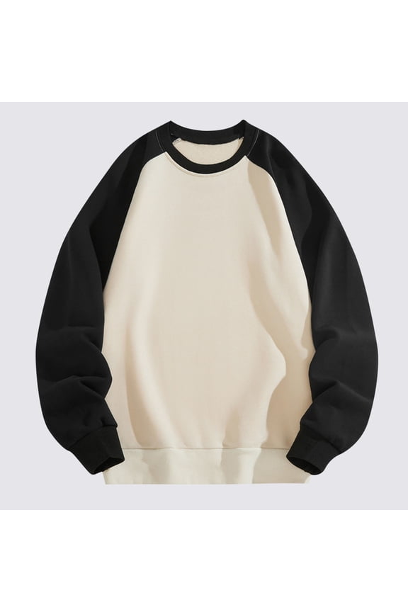 Blouse for Men Plus Size Long Sleeve Round Collar Pullover Sports Shoulder Insert Sweatshirt Solid Hoodie,Mens Tops Khaki XL
