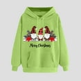 thumbnail image 1 of Blouse for Women Plus Size Hooded Christmas Printed Long Sleeved Sweatshirt Green XXL, 1 of 3