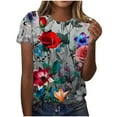 thumbnail image 1 of Blouses & Button-Down Shirts Stretch Warehouse Today Shipping Casual Summer Tops for Women Over 50 Tee Shirts Womens Graphic, 1 of 4