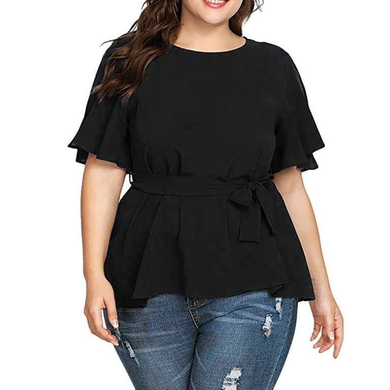 Dressy black plus size tops clearance