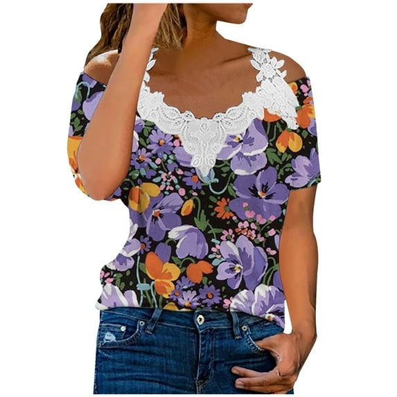 Blouses For Women Business Casual, Women's Top Blouses Baggy Hide Belly Tops Round Neck Short Sleeve Outfit