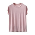 thumbnail image 1 of Blouses For Women, Womens Cotton T Shirts Soft Comfy Round Neck Cap Sleeve Shirts Summer Casual Loose Fit Lounge Tops Plain Basic Tees, 1 of 9