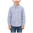 thumbnail image 1 of Blouses for Juniors Boys Dress Shirts Striped Button Down Shirt Long Sleeve | Button Up, Dressy-Casual Versatile, Classic, Not See Through, Wedding, Church, School, Picture Day, 1 of 5