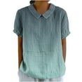thumbnail image 1 of Blouses for Women,Blouses for Women Fashion,Women's Ladies Fashion Casual Cropped Short Sleeve Printing Loose Shirt Blouse Top,3/4 Sleeve Shirts for Women, 1 of 5