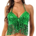thumbnail image 1 of Blouses for Women Dressy Casual Bra Shirts Women Blank Workout Tops Top Buttons Top Set Candy Corn Women's Belly Dance Sequin Bra Tassel Clothing Tops Green One Size, 1 of 8