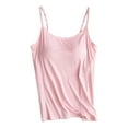 thumbnail image 1 of Blouses for Women Dressy Casual Chest Cushion Suspender Tank Top Without Steel Ring Cup Outer Wear Underwear Yoga Sports T Shirt Corset Top Women Crop for Cute Business Tops Cycling Tops T Shi Blue XL, 1 of 4