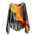 thumbnail image 1 of Blouses For Women Dressy Casual Long Sleeve Crewneck Knitted Pullover Winter Warm Layer Top Daily Going Out Shirt Soft Stretch Fabric Loose Fit Orange Womens Blouses Size 3Xl, 1 of 4