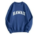thumbnail image 1 of Blouses for Women Dressy Casual Long Sleeve Fall Winter Relaxed Fit Crew Neck Long-sleeved Bubble One Shoulder Drawstring Graphiprint Pullover Cotton Sweatshirts(Blue,M), 1 of 3
