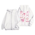 thumbnail image 1 of Blouses for Women Dressy Casual Long Sleeve Winter Loose Fit Hooded Kimono One Shoulder with Pocket Butterfly Print Leisure Polyester Sweatshirts Hoodies(White,XL), 1 of 4