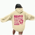 thumbnail image 1 of Blouses for Women Dressy Casual Long Sleeve Winter Loose Fit Hooded Mitten Cold Shoulder Drawstring Floral Leisure Sweatshirt Letters Loose Fit Hooded Sweatshirts Long Sleeves Pockets Pullovers, 1 of 6