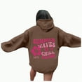 thumbnail image 1 of Blouses for Women Dressy Casual Long Sleeve Winter Loose Fit Hooded Mitten Cold Shoulder Drawstring Floral Leisure Sweatshirt Letters Loose Fit Hooded Sweatshirts Long Sleeves Pockets Pullovers, 1 of 6
