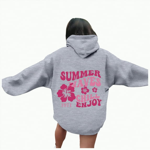 Blouses for Women Dressy Casual Long Sleeve Winter Loose Fit Hooded Mitten Cold Shoulder Drawstring Floral Leisure Sweatshirt Letters Loose Fit Hooded Sweatshirts Long Sleeves Pockets Pullovers