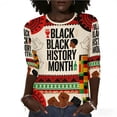 thumbnail image 1 of Blouses for Women Dressy Casual Plus Size,Black History Month African T-Shirt for Women Pride Celebration Shirt Blouse 3/4 Sleeve Crewneck Tshirt Tops, 1 of 9