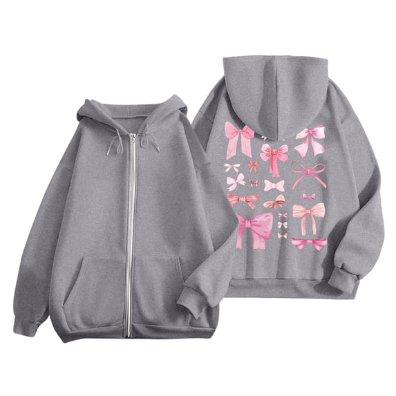 Blouses for Women Dressy Fall Oversized Hooded Long Sleeve Kimono Off the Shoulder Zipper Butterfly Print Leisure Polyester Hoodies Sweatshirts(Grey,XL)