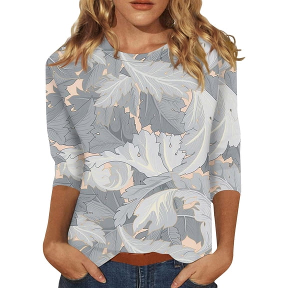 Blouses for Women 2023 Long Valentine'S Day 3/4 Sleeve Shirt Simple Loungewear Thin
