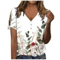 thumbnail image 1 of Blouses for Women Casual Fashion Casual Shirts Short Sleeve Loose Tee V Neck Summer Blouse Tops, 1 of 4