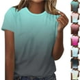 thumbnail image 1 of Blouses for Women Casual Fashion Pullover Short Sleeve Round-Neck Blouses Print Womens T-shirt on Gifts Summer Vacation Beach Fashion, 1 of 5