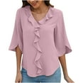 thumbnail image 1 of Blouses for Women Casual On Sale Beach Shirt Sunshine White Women Fashion Tops Summer Frilly Summer Shirts for Island Vacation, 1 of 5