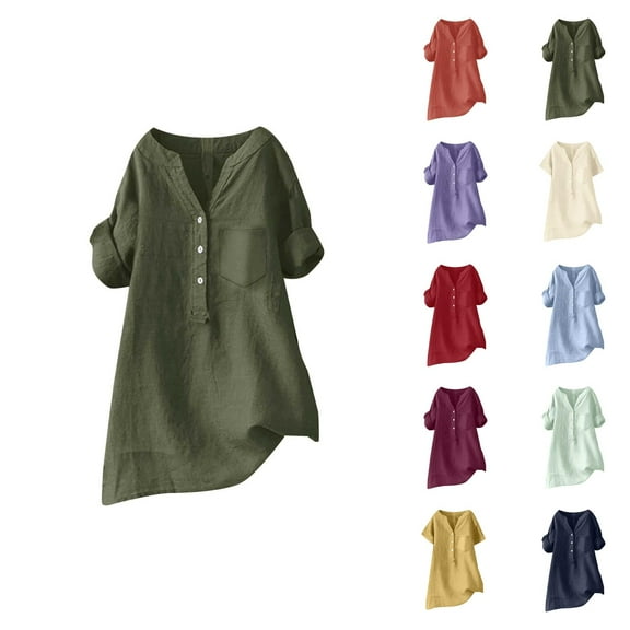 Blouses for Women – Casual Summer Tops Lace Long Sleeve Blouse Business Outfits Professional Work Trendy Womens Button Up Collar Shirts For Loose Fit