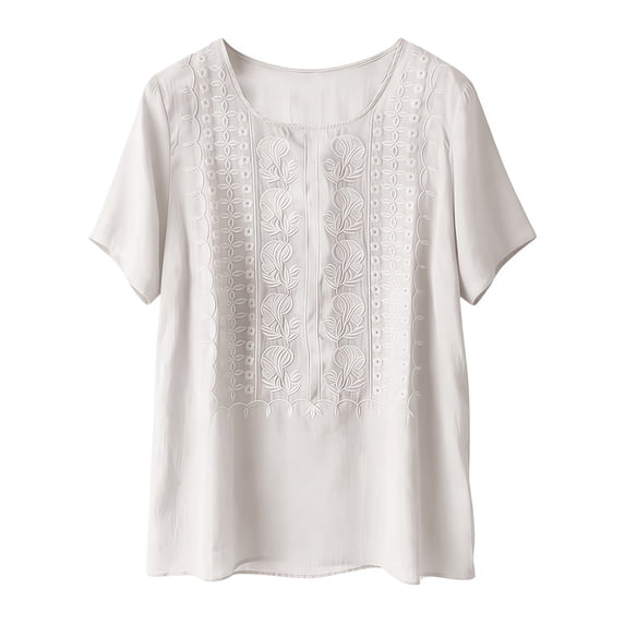 Blouses for Women Dressy Casual Fashionable Casual Solid Color Pleated Cotton And Linen Tops Shirts Cute Summer Tops1 PC