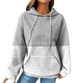 thumbnail image 1 of Blouses for Women Dressy Casual Long Sleeve Fall Comfy Hooded Puff One Shoulder with Pocket Graphic Hoodie Cotton Hoodies Sweatshirts(Grey,S), 1 of 4
