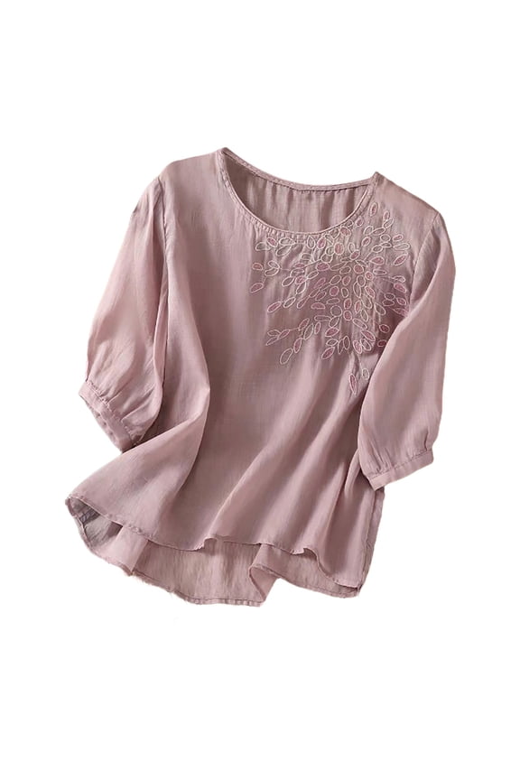 Blouses for Women Dressy Casual Spring Fashion Clothing Blouson Lightweight Clothes Cozy Womens Short Sleeve Tops Pink