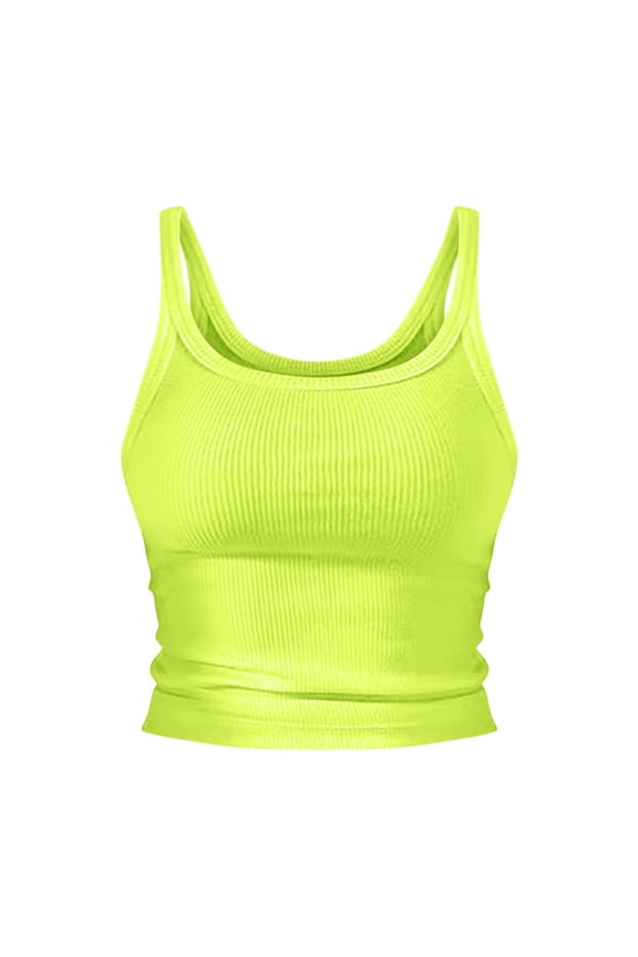 Blouses for Women Dressy Casual Stretchy Women's Clothing Spaghetti Strap Cami Spring Summer Beach Vaccation Ribbed Workout Tank Tops Woman Green1