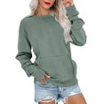 thumbnail image 1 of Blouses for Women Dressy Casual Women's Fashion Sweatshirt Round Neck Long Sleeve Solid Color Casual Loose Pullover Sweatshirt Sweater, 1 of 5