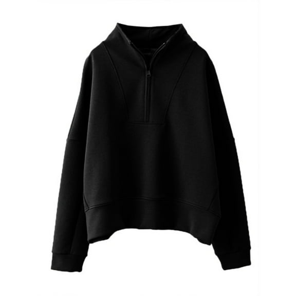 Blouses for Women Dressy Casual Women's Zippered Long Sweatshirt Lightweight Loose Long Sleeve Casual Sweatshirt