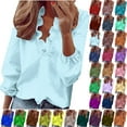 thumbnail image 1 of Blouses for Women Dressy Casual Womens Tops Long Sleeve Shirts for Women Blouses V-Neck Tops Loose Plus Size Women Clothing, 1 of 6
